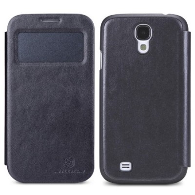 „Nillkin“ Easy juodas odinis atverčiamas Samsung Galaxy S4 i9505, i9500 dėklas (knygutė) / Priedai.lt