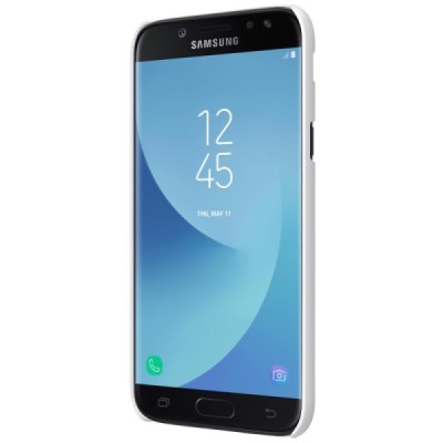 Samsung Galaxy J5 2017 (J530) Nillkin Frosted Shield baltas plastikinis dėklas + apsauginė ekrano plėvelė / Priedai.lt