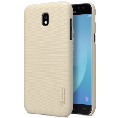 Samsung Galaxy J5 2017 (J530) Nillkin Frosted Shield auksinis plastikinis dėklas + apsauginė ekrano plėvelė / Priedai.lt
