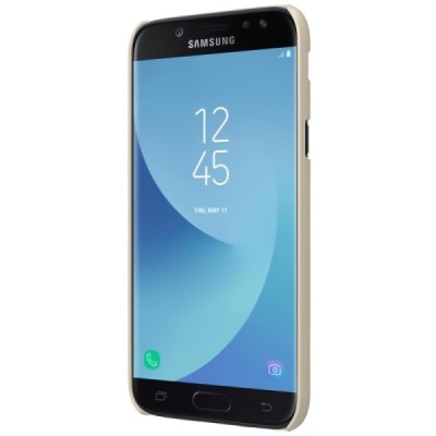Samsung Galaxy J5 2017 (J530) Nillkin Frosted Shield auksinis plastikinis dėklas + apsauginė ekrano plėvelė / Priedai.lt