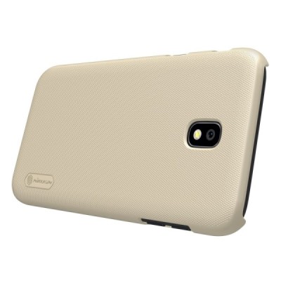 Samsung Galaxy J5 2017 (J530) Nillkin Frosted Shield auksinis plastikinis dėklas + apsauginė ekrano plėvelė / Priedai.lt