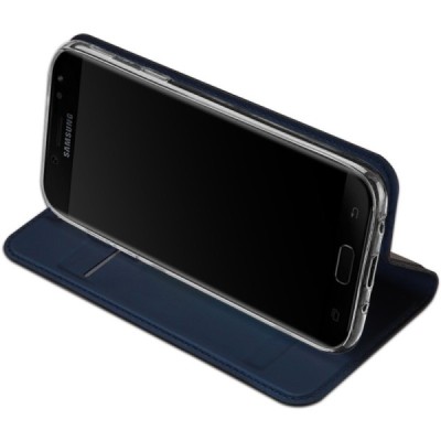„Dux Ducis“ Skin serijos Samsung Galaxy J5 2017 (J530) mėlynas odinis atverčiamas dėklas / Priedai.lt