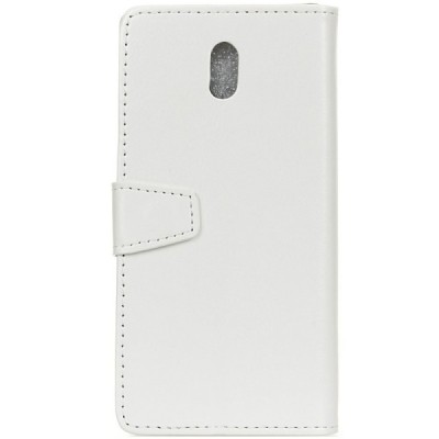 Samsung Galaxy J5 2017 (J530) atverčiamas baltas odinis dėklas - piniginė / Priedai.lt