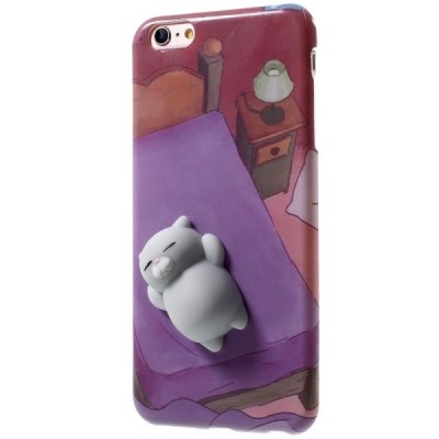 Apple iPhone 6 Plus (6s Plus) „Squezy“ Cat kieto silikono TPU rožinis dėklas - nugarėlė / Priedai.lt