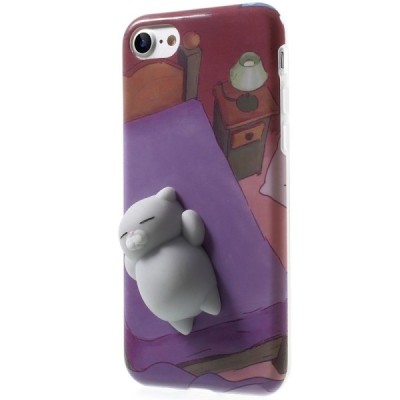 Apple iPhone 7 (iPhone 8) „Squezy“ Cat kieto silikono TPU violetinis dėklas - nugarėlė / Priedai.lt