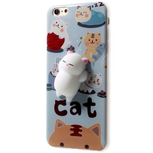 „Squezy“ Cat kieto silikono (TPU) dėklas - mėlynas (iPhone 6 / 6S)