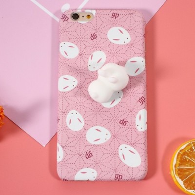 Apple iPhone 6 (6s) „Squezy“ Rabbit plastikinis rožinis dėklas - nugarėlė / Priedai.lt