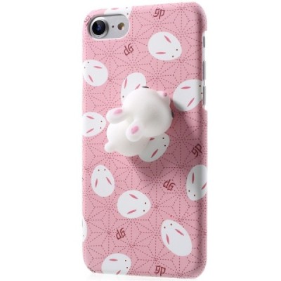 Apple iPhone 7 (iPhone 8) „Squezy“ Rabbit plastikinis rožinis dėklas - nugarėlė / Priedai.lt