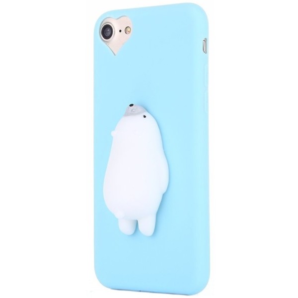 „Squezy“ Polar Bear kieto silikono (TPU) dėklas - šviesiai mėlynas (iPhone 6 / 6S)