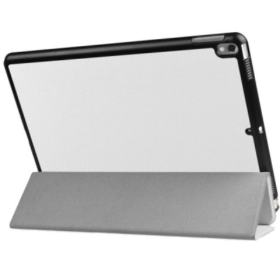 Apple iPad Pro 10.5" (Air 2019) atverčiamas baltas odinis dėklas - knygutė / Priedai.lt