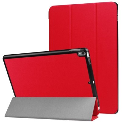 Apple iPad Pro 10.5" (Air 2019) atverčiamas raudonas odinis dėklas - knygutė / Priedai.lt