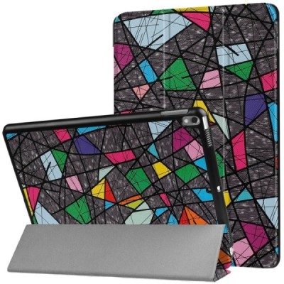Apple iPad Pro 10.5" (Air 2019) atverčiamas spalvotas, pilkas odinis dėklas - knygutė / Priedai.lt