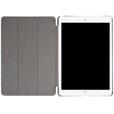 Apple iPad Pro 10.5" (Air 2019) atverčiamas spalvotas, pilkas odinis dėklas - knygutė / Priedai.lt
