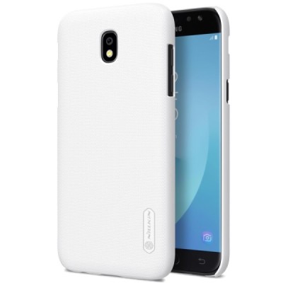 Samsung Galaxy J7 2017 (J730) Nillkin Frosted Shield baltas plastikinis dėklas + apsauginė ekrano plėvelė / Priedai.lt