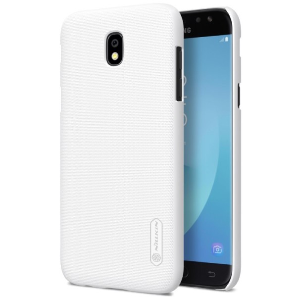 „Nillkin“ Frosted Shield dėklas - baltas + apsauginė ekrano plėvelė (Galaxy J7 2017)