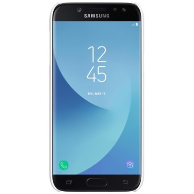 Samsung Galaxy J7 2017 (J730) Nillkin Frosted Shield baltas plastikinis dėklas + apsauginė ekrano plėvelė / Priedai.lt