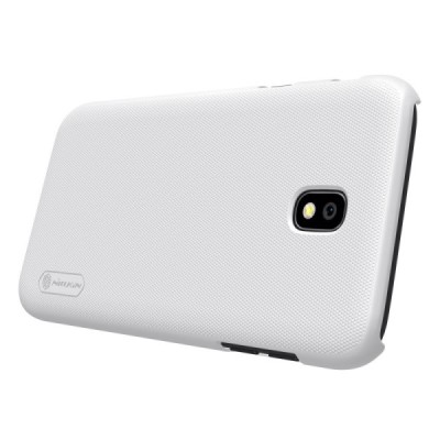 Samsung Galaxy J7 2017 (J730) Nillkin Frosted Shield baltas plastikinis dėklas + apsauginė ekrano plėvelė / Priedai.lt