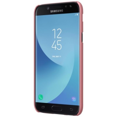 Samsung Galaxy J7 2017 (J730) Nillkin Frosted Shield rožinis plastikinis dėklas + apsauginė ekrano plėvelė / Priedai.lt