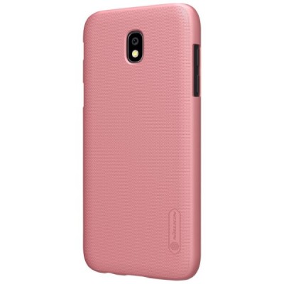 Samsung Galaxy J7 2017 (J730) Nillkin Frosted Shield rožinis plastikinis dėklas + apsauginė ekrano plėvelė / Priedai.lt