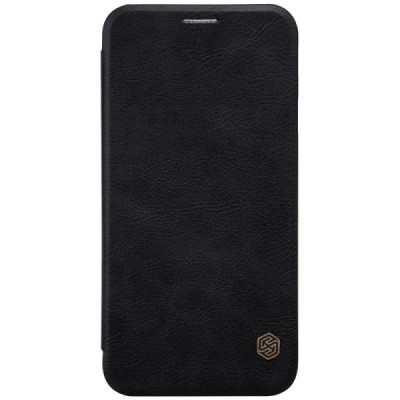 Prabangus „Nillkin“ Qin serijos juodas odinis atverčiamas Samsung Galaxy J7 2017 (J730) dėklas / Priedai.lt