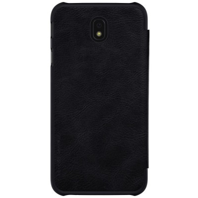 Prabangus „Nillkin“ Qin serijos juodas odinis atverčiamas Samsung Galaxy J7 2017 (J730) dėklas / Priedai.lt