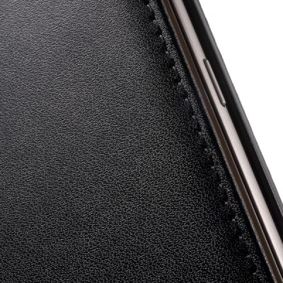 Samsung Galaxy S7 (G930) klasikinis vertikaliai atverčiamas juodas odinis dėklas / Priedai.lt