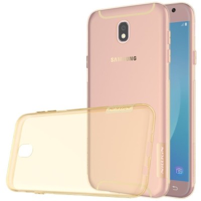 Samsung Galaxy J7 2017 (J730) Nillkin Nature plonas skaidrus (permatomas) silikoninis TPU rudas dėklas / Priedai.lt