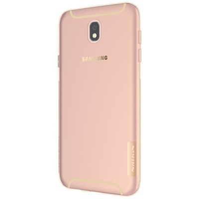 Samsung Galaxy J7 2017 (J730) Nillkin Nature plonas skaidrus (permatomas) silikoninis TPU rudas dėklas / Priedai.lt