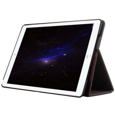 Apple iPad Pro 10.5" (Air 2019) atverčiamas rudas odinis dėklas / Priedai.lt