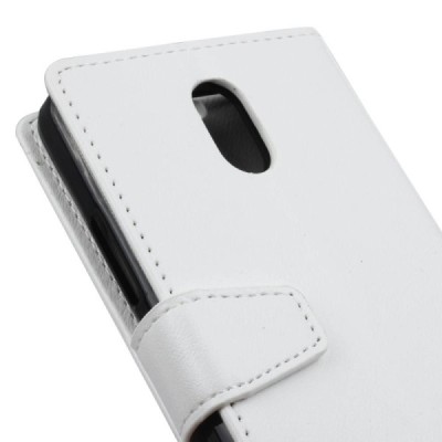 Samsung Galaxy J7 2017 (J730) atverčiamas baltas odinis dėklas - piniginė / Priedai.lt