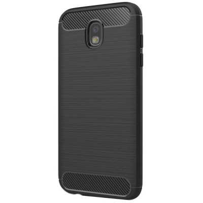 Samsung Galaxy J7 2017 (J730) „Carbon“ kieto silikono TPU juodas dėklas - nugarėlė / Priedai.lt
