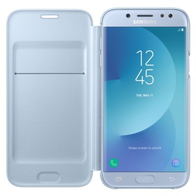 Samsung Galaxy J5 2017 (J530) originalus Wallet Cover atverčiamas šviesiai mėlynas odinis dėklas - piniginė / Priedai.lt