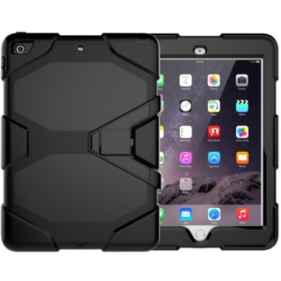 Apple iPad 9.7" 2017 (iPad 9.7" 2018) sustiprintos apsaugos dėklas - juodas - nugarėlė / Priedai.lt