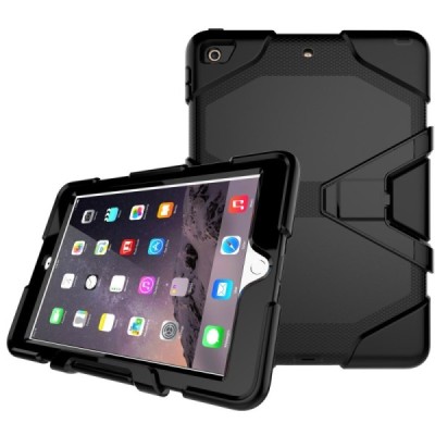 Apple iPad 9.7" 2017 (iPad 9.7" 2018) sustiprintos apsaugos dėklas - juodas - nugarėlė / Priedai.lt