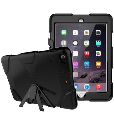 Apple iPad 9.7" 2017 (iPad 9.7" 2018) sustiprintos apsaugos dėklas - juodas - nugarėlė / Priedai.lt