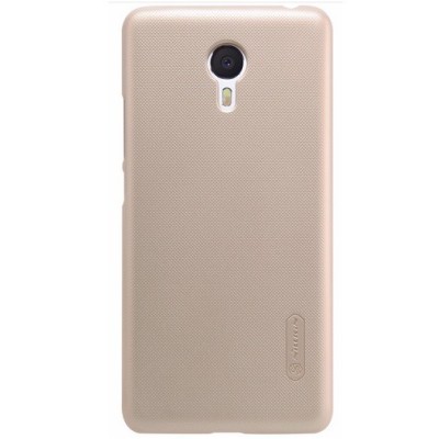 Meizu m3 note Nillkin Frosted Shield auksinis plastikinis dėklas + apsauginė ekrano plėvelė / Priedai.lt