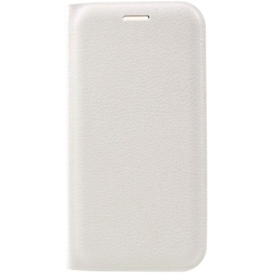 Samsung Galaxy A7 2017 (A720) baltas odinis atverčiamas Flip Wallet dėklas - piniginė / Priedai.lt