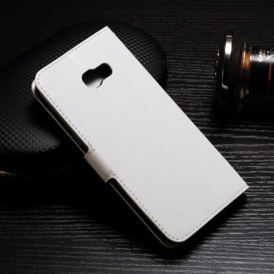 Samsung Galaxy A7 2017 (A720) atverčiamas baltas odinis dėklas - piniginė / Priedai.lt