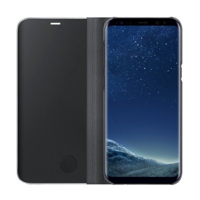 Samsung Galaxy S8+ (G955) originalus Clear View Standing Cover atverčiamas juodas dėklas  / Priedai.lt