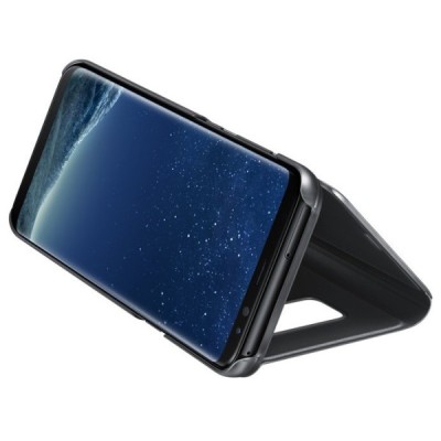 Samsung Galaxy S8+ (G955) originalus Clear View Standing Cover atverčiamas juodas dėklas  / Priedai.lt