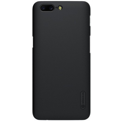OnePlus 5 (OnePlus Five) Nillkin Frosted Shield juodas plastikinis dėklas / Priedai.lt