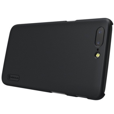OnePlus 5 (OnePlus Five) Nillkin Frosted Shield juodas plastikinis dėklas / Priedai.lt