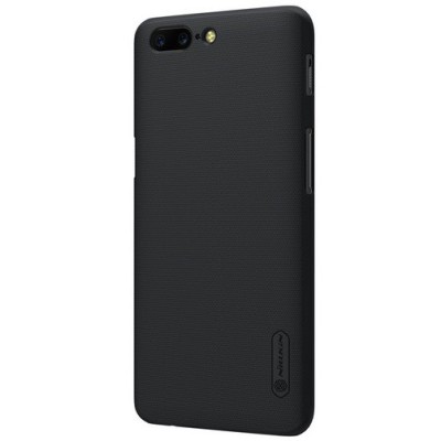 OnePlus 5 (OnePlus Five) Nillkin Frosted Shield juodas plastikinis dėklas / Priedai.lt