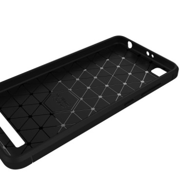 Xiaomi Redmi 4A „Carbon“ kieto silikono TPU juodas dėklas - nugarėlė / Priedai.lt