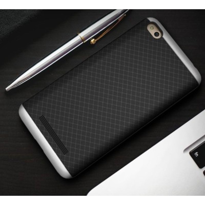 Xiaomi Redmi 4A „IPAKY“ kieto silikono TPU juodas (sidabriniais apvadais) dėklas - nugarėlė / Priedai.lt