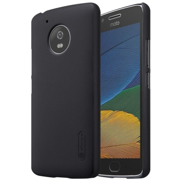 „Nillkin“ Frosted Shield dėklas - juodas + apsauginė ekrano plėvelė (Moto G 5 kartos)