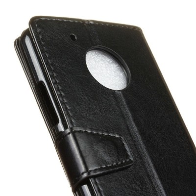 Motorola Moto G 5 kartos (Gen 5) atverčiamas juodas odinis dėklas, knygutė - piniginė / Priedai.lt