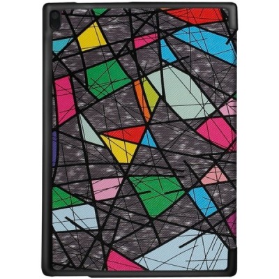 Lenovo Tab410 Plus (TB-X704F) atverčiamas spalvotas, pilkas odinis dėklas - knygutė / Priedai.lt