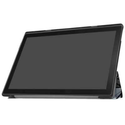 Lenovo Tab410 Plus (TB-X704F) atverčiamas spalvotas, pilkas odinis dėklas - knygutė / Priedai.lt