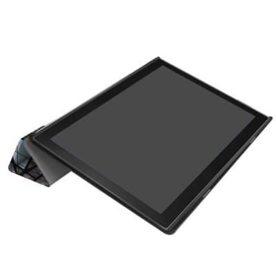 Lenovo Tab410 Plus (TB-X704F) atverčiamas spalvotas, pilkas odinis dėklas - knygutė / Priedai.lt
